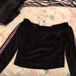 Women’s sexy velvet crop top